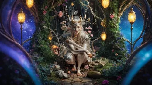 faerie,faun,enchanted forest,fairy forest,faery,fairy world,the enchantress,fantasy picture,goatflower,lord shiva,god shiva,the night of kupala,dryad,fae,capricorn mother and child,capricorn,shamanic,the zodiac sign taurus,fairy queen,shamanism