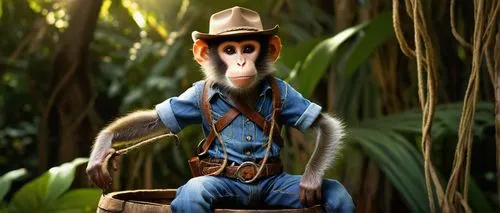 monkey soldier,farmer,farmer in the woods,zookeeper,monkey island,bale,park ranger,sheriff,donkey,gardener,disney character,scout,a carpenter,miguel of coco,barnyard,madagascar,blue-collar worker,rifleman,monkey gang,war monkey,Illustration,American Style,American Style 07