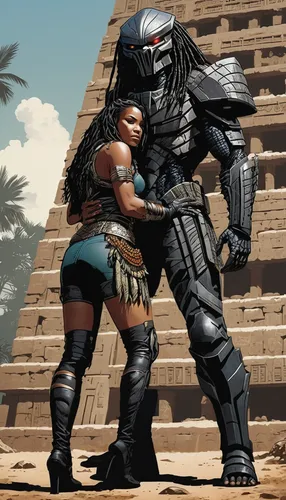 karnak,black couple,pharaohs,kharut pyramid,pharaonic,aztec,gladiators,female warrior,ancient egypt,tassili n'ajjer,giza,aztecs,if samy wants a bootie metalica,mesoamerican ballgame,ancient egyptian,pharaoh,predator,warrior woman,raider,sphinx pinastri,Illustration,American Style,American Style 06