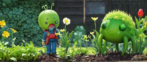 garden statues,garden decoration,vegetables landscape,cartoon flowers,gardener,garden sculpture,plants bulbous,garden dew,spring onions,onion bulbs,garden decor,gnomes,kawaii vegetables,gardening,vegetable garden,scandia gnomes,grass family,two tulips,lawn ornament,cactus apples,Illustration,Japanese style,Japanese Style 17