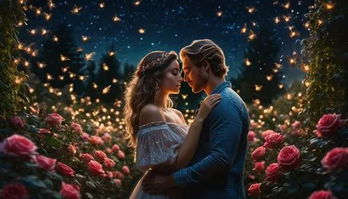 romantic scene,romantic portrait,fantasy picture,a fairy tale,way of the roses,fairy tale,romantic rose,romantic look,estrellas,fairytale,serenade,the moon and the stars,scent of roses,estrelas,magical moment,passion bloom,the stars,serenata,valentierra,romantic night,Photography,General,Fantasy