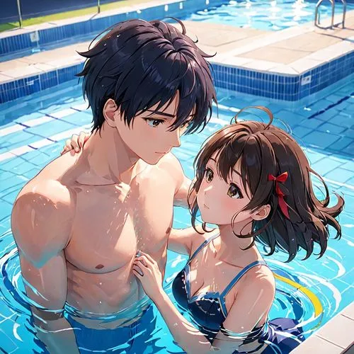 kawaii people swimming,teika,tomoharu,swimming,haru,swimmable,swimming pool,swimsuits,swim,swim ring,outdoor pool,poolside,pool,makoto,kumin,young swimmers,summer swimsuit,pool water,ultraswim,swimsuit,Anime,Anime,Realistic