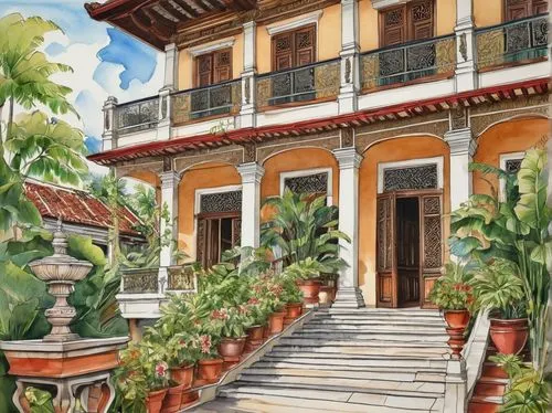 hacienda,positano,granada,portofino,taormina,antigua,palermo,antigua guatemala,terraces,terraza,giarratano,villa balbianello,casa,anacapri,casalesi,marbella,casaleggio,verandas,sicilian,sanjuan,Illustration,Black and White,Black and White 34