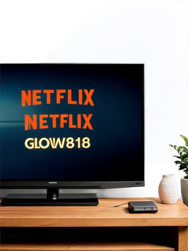 "Netflix logo, screen glowing, modern TV, wooden table, cozy living room, evening atmosphere, warm lighting, shallow depth of field, cinematic composition, 3/4 view, vibrant colors, high-definition di