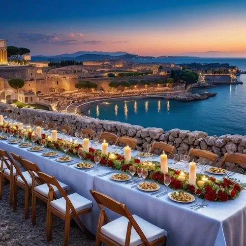 beach restaurant,place setting,table setting,greek islands,greek island,sicily,Photography,General,Realistic