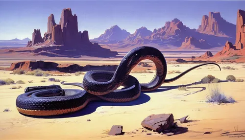 A mischievous snake receives its just punishment.,snake charmers,snake charming,landline,ringed-worm,tyre pump,car tyres,brown snake,old tires,corded phone,desert landscape,mojave,sidewinder,telephone