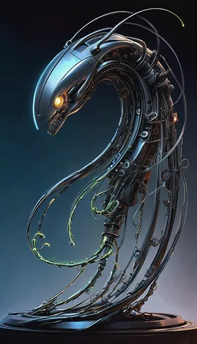 nautilus,alien weapon,alien warrior,alien ship,helix,andromeda,ringed-worm,armillary sphere,biomechanical,dna helix,exoskeleton,serpent,cobra,scifi,mantis,deep sea nautilus,steel sculpture,cuthulu,cybernetics,propulsion,Illustration,Black and White,Black and White 08