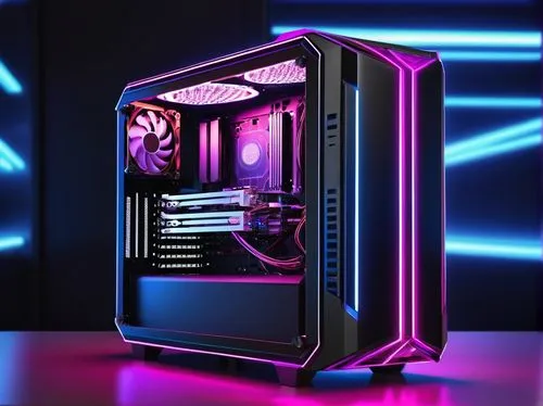 pink vector,prebuilt,fractal design,purpureum,pc,rgb,computer case,computer graphic,purple and pink,compute,xfx,magenta,3d render,pc tower,computer workstation,computer art,purpureus,3d rendered,tron,techno color,Photography,General,Realistic