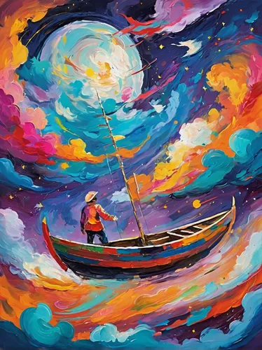 oil painting on canvas,painting technique,boat landscape,fishing float,fisherman,oil painting,fishermen,oil on canvas,sailboat,art painting,el mar,phoenix boat,adrift,sailing orange,sailing,sailing-boat,fishing boat,canoe,boat on sea,sail boat,Conceptual Art,Oil color,Oil Color 20