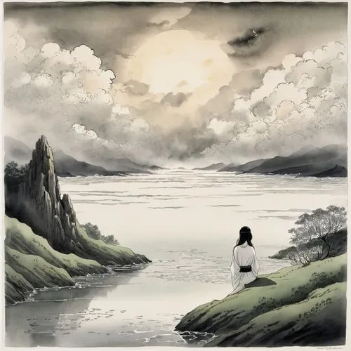 siggeir,watercolor background,takimoto,ugetsu,gondolin,sakimoto,Illustration,Paper based,Paper Based 30