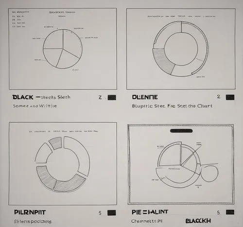 Hand drawn prototype sketch of some pie charts, black and wite
,a sheet of paper that has several diagrams on it,design of the rims,wheelsets,diaphragms,chainrings,solchart,wireframe graphics,aicher,p