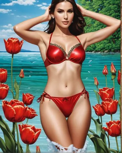 valentine pin up,valentine day's pin up,red magnolia,liposuction,calystegia,red flower,Photography,General,Realistic