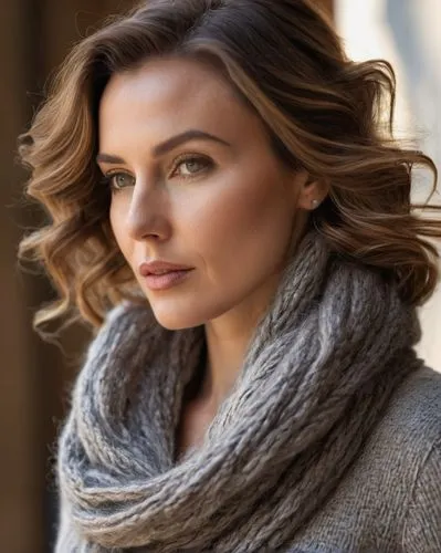 scarf,colorpoint shorthair,layered hair,woman portrait,female model,romantic portrait,natural color,romantic look,knitting clothing,natural cosmetic,menswear for women,fur,portrait photographers,portrait photography,management of hair loss,woman in menswear,smooth hair,women's accessories,brown fabric,knitting wool,Photography,General,Natural