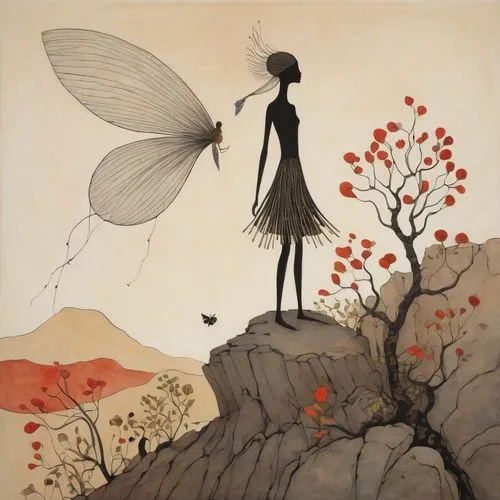 female silhouette,isolated butterfly,chasing butterflies,butterflies,butterfly isolated,pollina,Illustration,Paper based,Paper Based 21