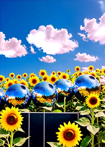 sunflower field,sunflowers,flower field,flowers field,blooming field,field of flowers,sun daisies,sun flowers,flower background,blue daisies,helianthus,susans,helianthus sunbelievable,summer background,summer sky,flower meadow,daisies,flower garden,retro flowers,3d background,Illustration,Realistic Fantasy,Realistic Fantasy 38