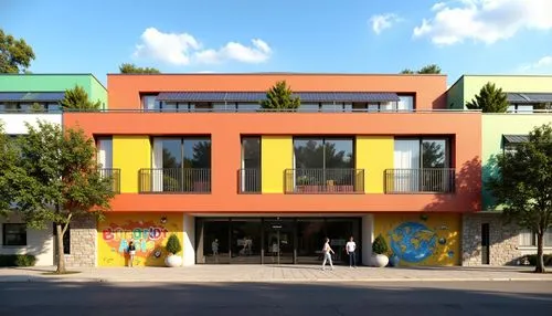 colorful facade,school design,musikhochschule,oberschule,thomasschule,prekindergarten,kindergarten,biozentrum,akademie,skole,gesamtschule,kunstgewerbeschule,grundschule,hauptschule,plattenbau,appartment building,art academy,kunsthaus,athens art school,kunstverein