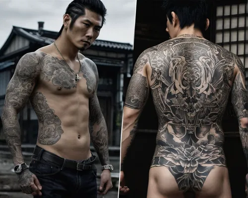 with tattoo,kai yang,tattooed,tattoos,lotus tattoo,miyeok guk,janome chow,sleeve,han thom,su yan,jin deui,hung yen,tattoo expo,japanese patterns,tai qi,body art,luo han guo,kai bei,tattoo,japanese background,Conceptual Art,Fantasy,Fantasy 33