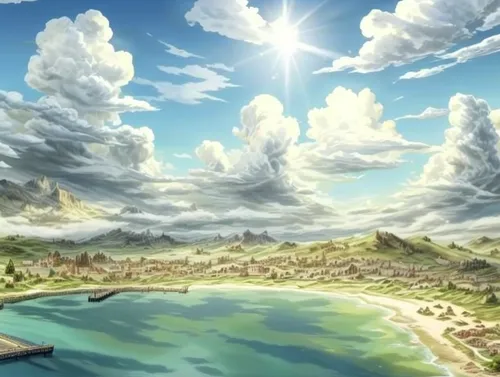 cloud mountains,cartoon video game background,an island far away landscape,cloud mountain,flying island,heaven lake,landscape background,fantasy landscape,mushroom island,chinese clouds,cumulus clouds,kei islands,sea of clouds,aeolian landform,sky clouds,cumulus cloud,background with stones,high landscape,mountain plateau,cumulus nimbus