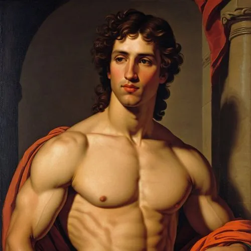 michelangelo,muscular,barberini,body building,body-building,napoleon,perseus,apollo,muscular system,bernini,muscle man,bodybuilder,augustus,muscled,alexander,zuccotto,leonardo devinci,joshua,fitness model,drexel,Art,Classical Oil Painting,Classical Oil Painting 33