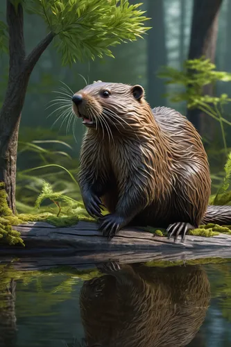 north american river otter,nutria,beaver,muskrat,beavers,coypu,beaver rat,otter,polecat,mustelid,mustelidae,nutria-young,otters,north american raccoon,giant otter,marmot,aquatic mammal,hoary marmot,alpine marmot,capybara,Illustration,Abstract Fantasy,Abstract Fantasy 21