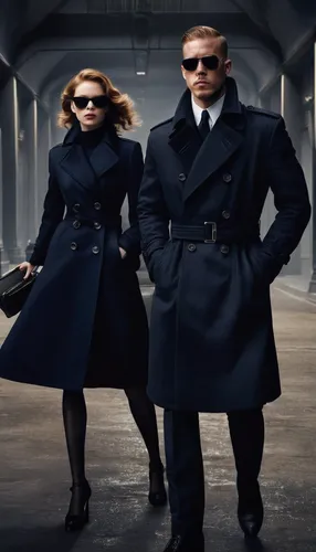 Write a romantic spy thriller where two spies from rival agencies fall in love while on a mission.,mobster couple,spy,spy visual,overcoat,secret agent,bodyguard,spy-glass,mafia,underworld,business ico