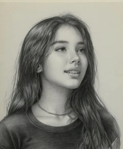 girl drawing,pencil drawing,girl portrait,charcoal pencil,graphite,charcoal drawing,Illustration,Black and White,Black and White 30