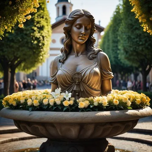 princess diana gedenkbrunnen,mozart fountain,fryderyk chopin,freiburg,donaueschingen,wiesbaden,woman sculpture,girl in flowers,pregnant statue,girl in a wreath,ludwigsburg germany,dortmund,schwetzingen,modena,decorative fountains,decorative figure,corpus christi,mother earth statue,braunschweig,klagenfurt,Photography,General,Cinematic