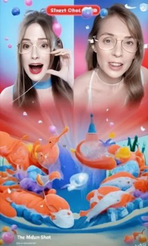 there is a poster on the wall with a girl blowing bubbles,social,3d albhabet,playfish,snapfish,water game,aquatic animals,water games,fish pictures,nose doctor fish,fish in water,sardinas,play escape 