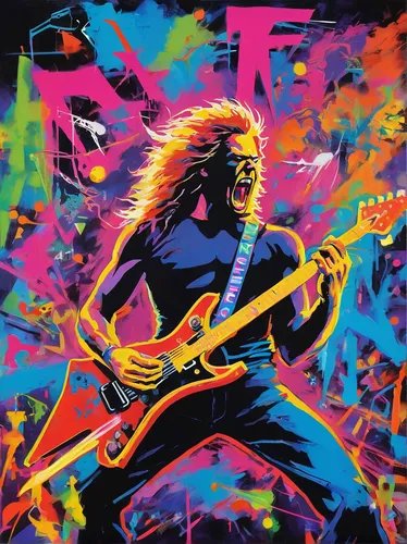 guitar solo,ibanez,painted guitar,electric guitar,thrash metal,80s,shredding,rush,thundercat,gorilla soldier,rock,guitar,guitar player,shred,shredder,electro,aporonisu metallica,electric,rock music,black light,Conceptual Art,Oil color,Oil Color 20