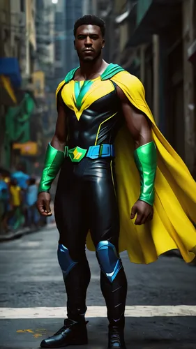 superhero,super hero,kryptarum-the bumble bee,celebration cape,african american male,superman,superhero background,hero,african man,black man,black male,aquaman,super man,big hero,electro,caped,comic hero,sports hero fella,usain bolt,a black man on a suit,Conceptual Art,Fantasy,Fantasy 14