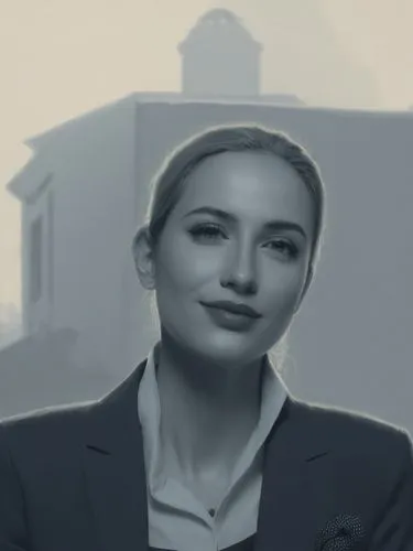 A perfect woman.,a digital painting of a woman in front of a building,sarikaya,feuerman,merari,teodorescu,stepanyan,moserova,Illustration,Vector,Vector 02