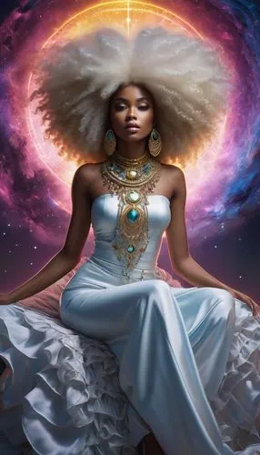 afrofuturism,divine healing energy,earth chakra,oshun,ororo,ashtar,Illustration,Paper based,Paper Based 03