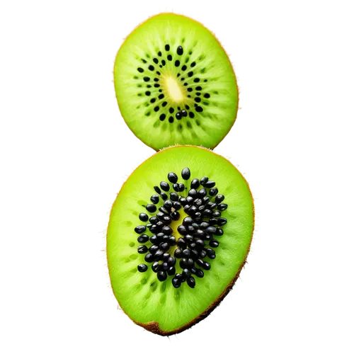 Kiwi fruit, green skin, fuzzy texture, bright green flesh, small black seeds, juicy pulp, solo, still life, natural light, macro photography, shallow depth of field, vibrant color tone, 3/4 compositio