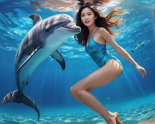 girl with a dolphin,hyori,underwater background,seaquarium,dolphin background,mermaid background,temposhark,paektu,semiaquatic,mer,mayshark,dolphin rider,ocean background,meg,bora,aquaticus,mermaid vectors,marine animal,seapaul,sea animal,Conceptual Art,Fantasy,Fantasy 03