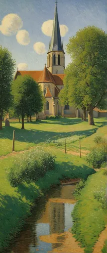 church painting,fredric church,dutch landscape,rural landscape,fortified church,farm landscape,groenendael,village scene,braque du bourbonnais,grant wood,francis church,kerken,home landscape,constable,karrenwiel,green landscape,prins christianssund,landscape,brook landscape,church,Conceptual Art,Sci-Fi,Sci-Fi 16