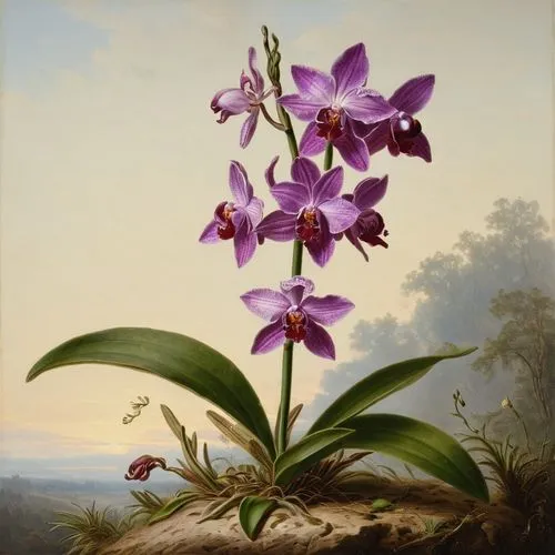 orquera,vanda,laelia,orchidaceae,la violetta,encyclia,roscoea,cattleya,navias,longiflora,campanulata,violacea,mixed orchid,bignoniaceae,pauciflora,divaricata,streptocarpus,wild orchid,campanulaceae,heath orchid,Art,Classical Oil Painting,Classical Oil Painting 10