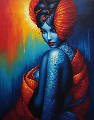 Painting Abstract Body Art Oil Painting
,flamenca,mystique,radha,viveros,oil painting on canvas,krishna,bodypainting,indian art,musidora,siddharta,inamorata,oil on canvas,janmastami,odalisque,revati,a