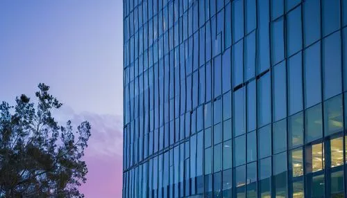 Modern skyscraper, Facebook headquarters, Silicon Valley, California, USA, sleek glass façade, minimalist architecture, rooftop garden, futuristic LED lights, night scene, cityscape, foggy atmosphere,