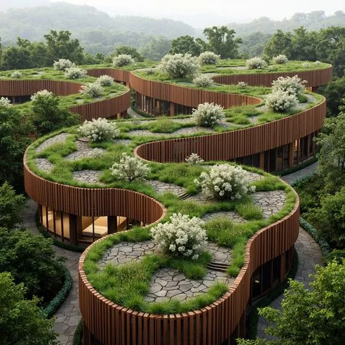 ecovillages,ecovillage,biopiracy,biospheres,auroville,microhabitats,landscaped,grass roof,ecotopia,roof garden,wine-growing area,corten steel,green garden,nature garden,garden of plants,3d rendering,roof landscape,garden design sydney,landscape design sydney,landscaping