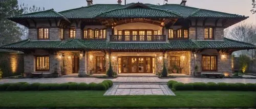 russian folk style,wooden house,persian architecture,beautiful home,traditional house,luxury home,timber house,wooden facade,large home,private house,luxury property,mansion,iranian architecture,two story house,country house,villa,chalet,architectural style,country estate,stone palace,Photography,General,Natural