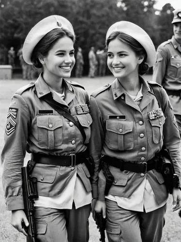 policewomen,servicewomen,militaires,berets,stewardesses,cuirasses,Photography,Black and white photography,Black and White Photography 06