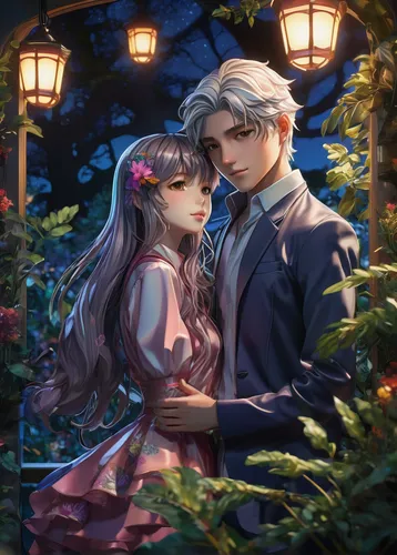 silver wedding,romantic portrait,mistletoe,wedding couple,winter rose,young couple,in the forest,fairy tale,a fairy tale,wisteria,dusk background,scent of roses,romantic scene,falling flowers,hydrangeas,moon and star,fallen petals,holding flowers,idyll,garden of eden,Photography,Artistic Photography,Artistic Photography 02