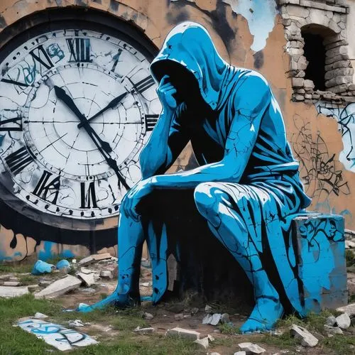 graffiti art,street artist,street artists,street art,urban street art,urban art,streetart,street clock,clock face,clockmaker,the eleventh hour,time and money,time,unhoused,graffiti,timepiece,grafitti,drug rehabilitation,out of time,blue painting,Conceptual Art,Graffiti Art,Graffiti Art 07