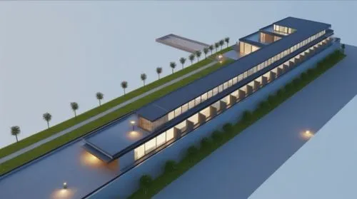 school design,3d rendering,maglev,industrial building,skyrail,sewage treatment plant,prefabricated buildings,modern building,lofts,revit,shipping container,elevated railway,sketchup,shipping containers,solar cell base,block balcony,data center,progestogen,light rail train,prefabrication,Photography,General,Realistic