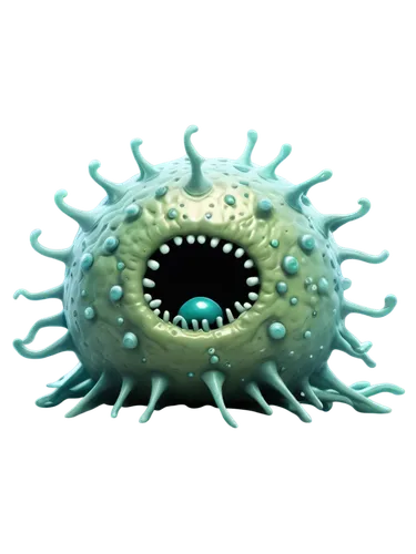 Brain, sci-fi concept, eerie atmosphere, amoeba-like creatures, tiny eyes, slimy texture, greenish-blue color, devouring brain matter, 3D rendering, low-key lighting, close-up shot, shallow depth of f