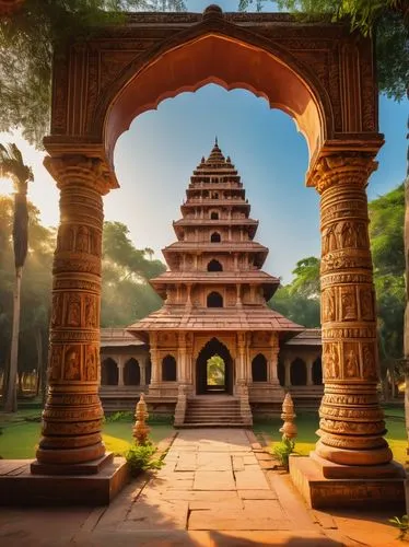 bhubaneshwar,mahabalipuram,hampi,chhatri,mamallapuram,khajuraho,vijayanagara,gwalior,indian temple,gopura,tanjore,sea shore temple,chittorgarh,phanom,karnataka,cholapuram,india,orchha,vijayanagar,deccan,Art,Classical Oil Painting,Classical Oil Painting 04