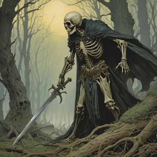 dance of death,grim reaper,vintage skeleton,grimm reaper,danse macabre,skeletal,undead warlock,skeletons,death god,skeleltt,skeleton,scythe,day of the dead skeleton,human skeleton,scull,skull bones,reaper,skeleton key,memento mori,skeletal structure,Illustration,Retro,Retro 01