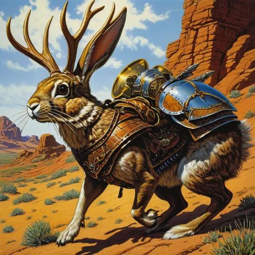 steppe hare,jackalope,antelope jackrabbit,jackrabbit,wild hare,rabbits and hares,hare trail,hares,passenger gazelle,jack rabbit,hare of patagonia,anthropomorphized animals,desert cottontail,black tailed jackrabbit,armored animal,hunting scene,american snapshot'hare,field hare,animals hunting,steppe,Illustration,American Style,American Style 07