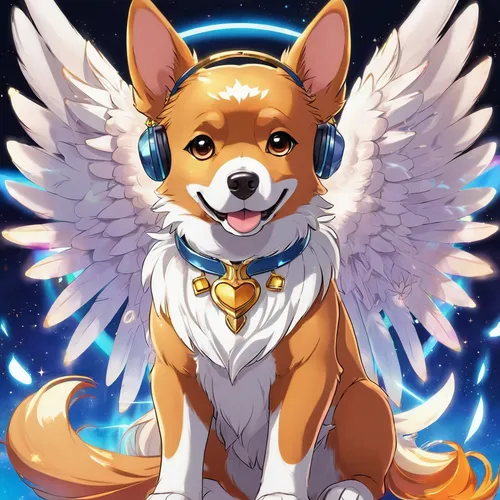 dog angel,akita inu,corgi,fennec,shiba inu,guardian angel,adorable fox,cute fox,shiba,angel,business angel,welschcorgi,corgis,kitsune,child fox,akita,fox,regulorum,griffon bruxellois,angelic,Illustration,Japanese style,Japanese Style 03