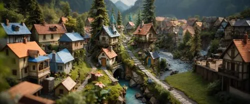 alpine village,rivendell,escher village,riftwar,henryville,mountain village